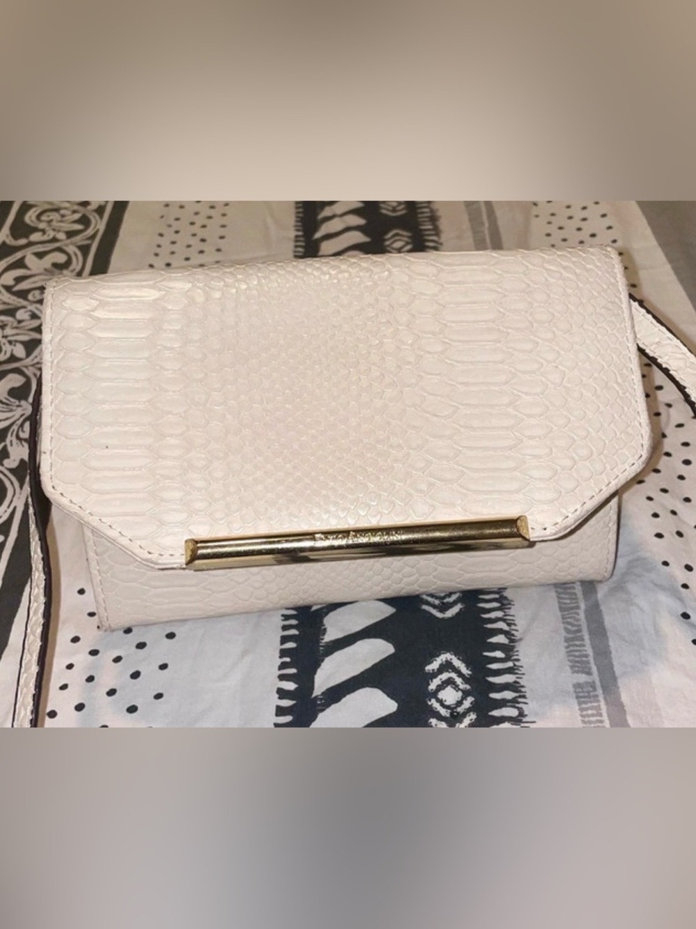 Enzo Angiolini Snake-Embossed Flap Crossbody Wallet & Purse